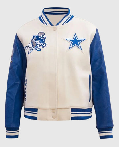 Dallas Cowboys Retro Classic Varsity Cream Jacket
