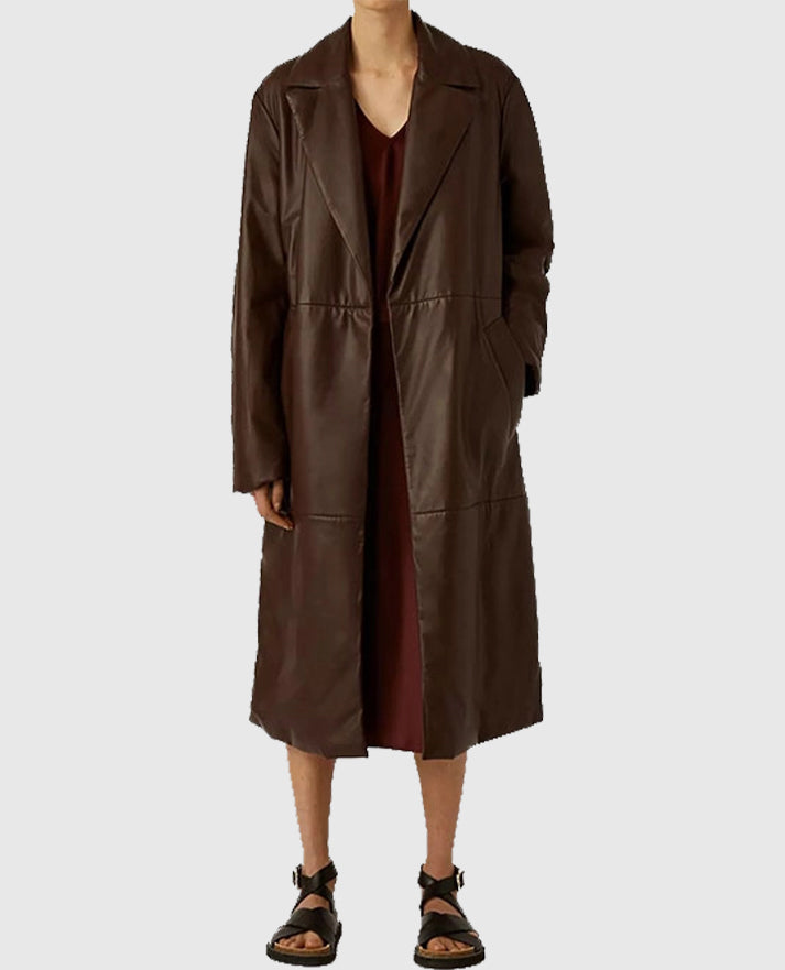 Women's Leather 90's Vintage Long Coat