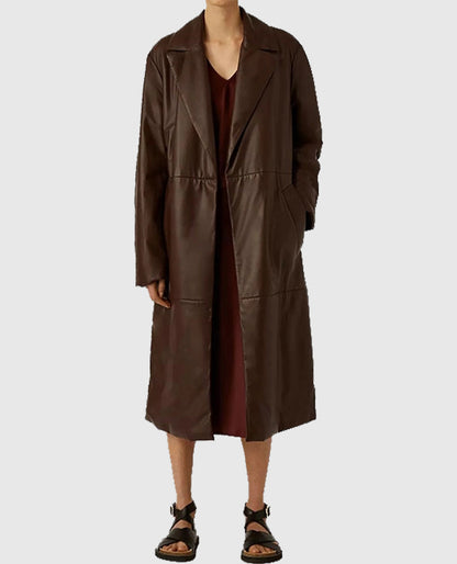 Women's Leather 90's Vintage Long Coat