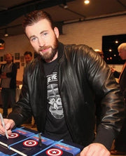 Chris Evans Bomber Leather Jacket