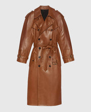 Women's Brown Long Ivy Leather Coat