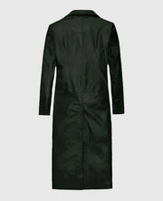 Women's Chelsea Black Leather Long Coat