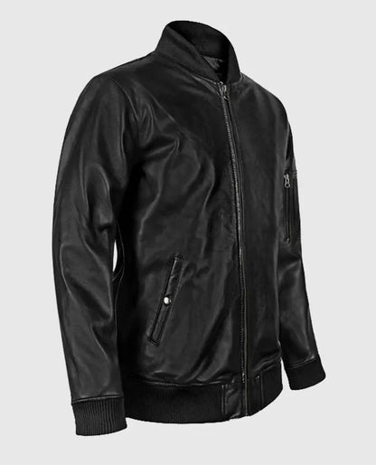 MA-1 Bomber Leather Jacket for Men