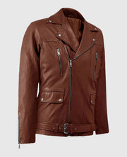 Men's Dauntless Tan Biker Leather Jacket