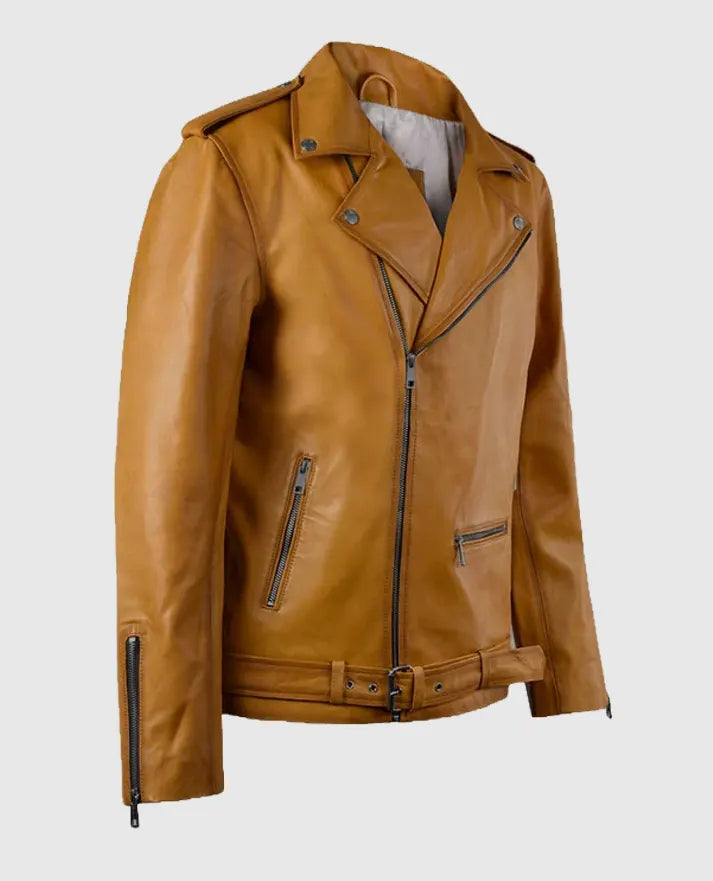 Men's Caramel Brown Rutland Riding Leather Jacket