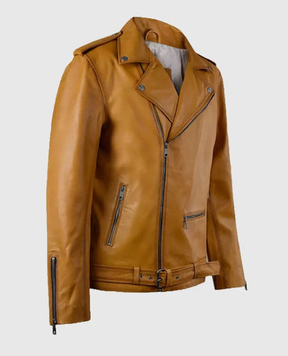 Men's Caramel Brown Rutland Riding Leather Jacket