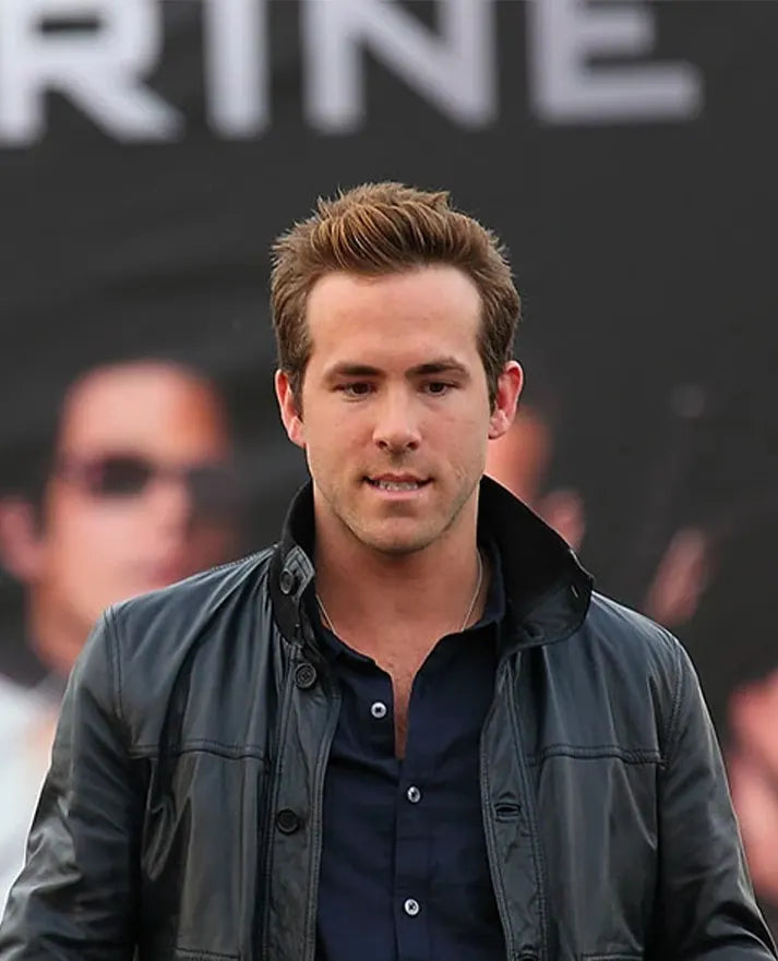 X-Men Ryan Reynolds Black Leather Jacket