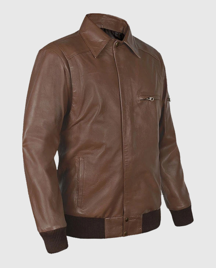 Men's Hunter Leather Bomber Jacket