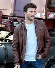 Scott Eastwood Overdrive Spanish Brown Leather Jacket