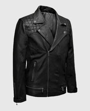 Black Biker Ironwood Leather Jacket for Men