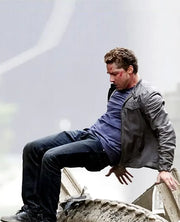Shia Labeouf Transformers 3 Gray Leather Jacket