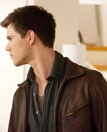 Taylor Lautner The Twilight Saga Brown Leather Jacket