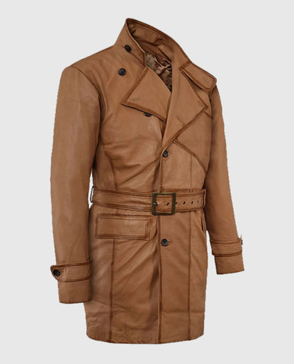Tan Burnished Royal Flying Coat for Men