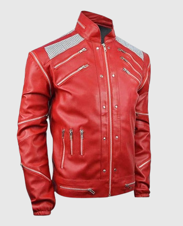 Michael Jackson Beat It Red Leather Jacket