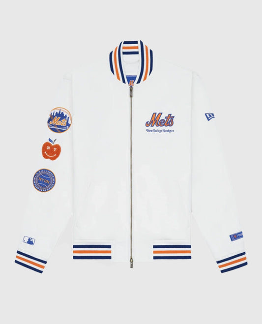 New York or Nowhere Nyon x Mets Motto Varsity Jacket
