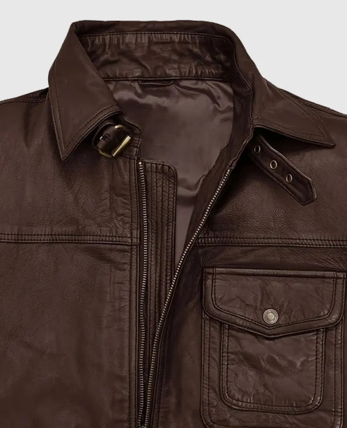 Men's Leather Retro Style Brown Jacket