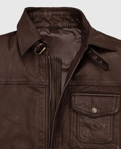 Men's Leather Retro Style Brown Jacket