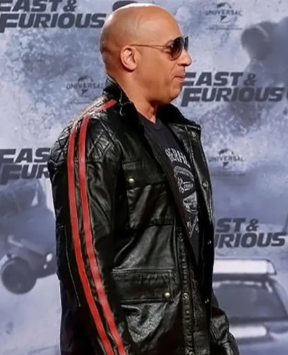 Vin Diesel Fast & Furious 8 Black Leather Jacket