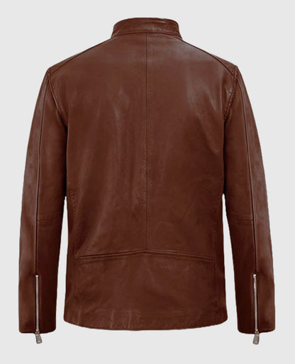 Men's Motorad Tan Biker Leather Jacket