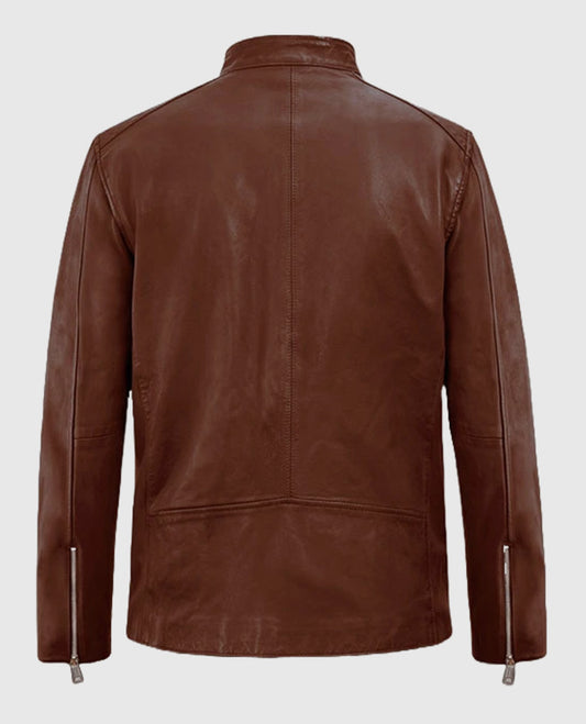 Men's Motorad Tan Biker Leather Jacket