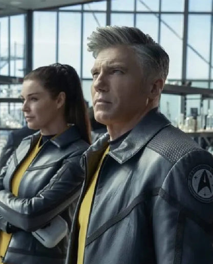 Anson Mount Star Trek Strange New Worlds Leather Jacket