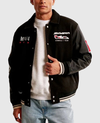 McLaren Black Varsity Bomber Jacket