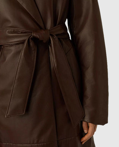 Women's Leather 90's Vintage Long Coat