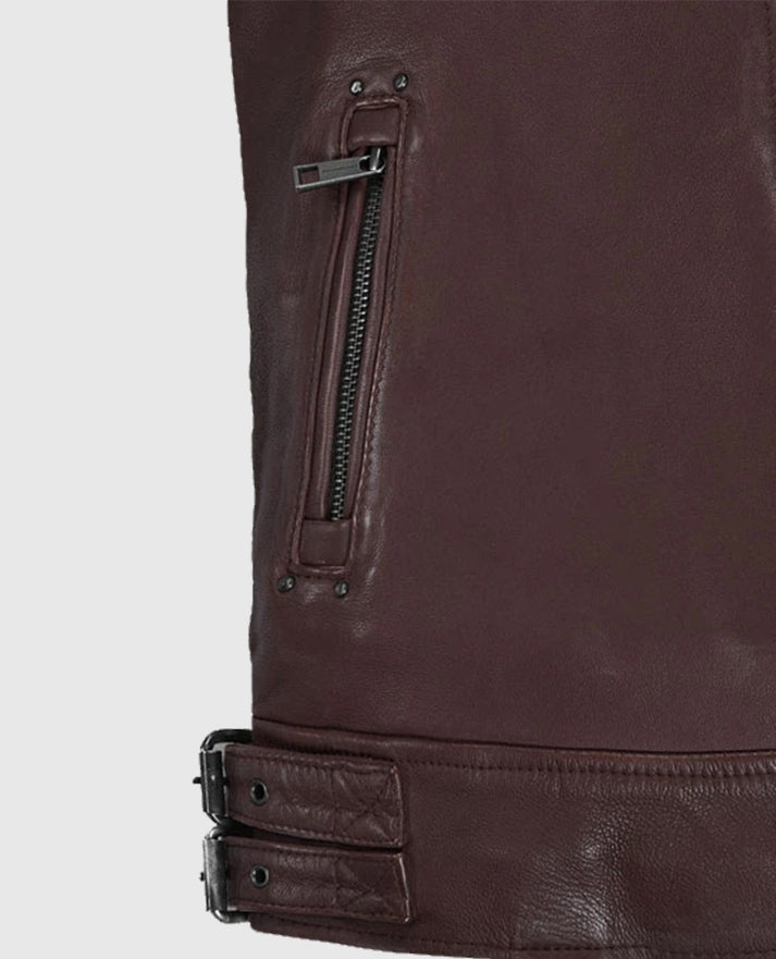 Men's Rider Burgundy Falcon Leather Jacket