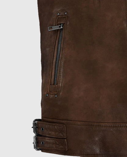 Men's Falcon Spanish Brown Rider Leather Jacket