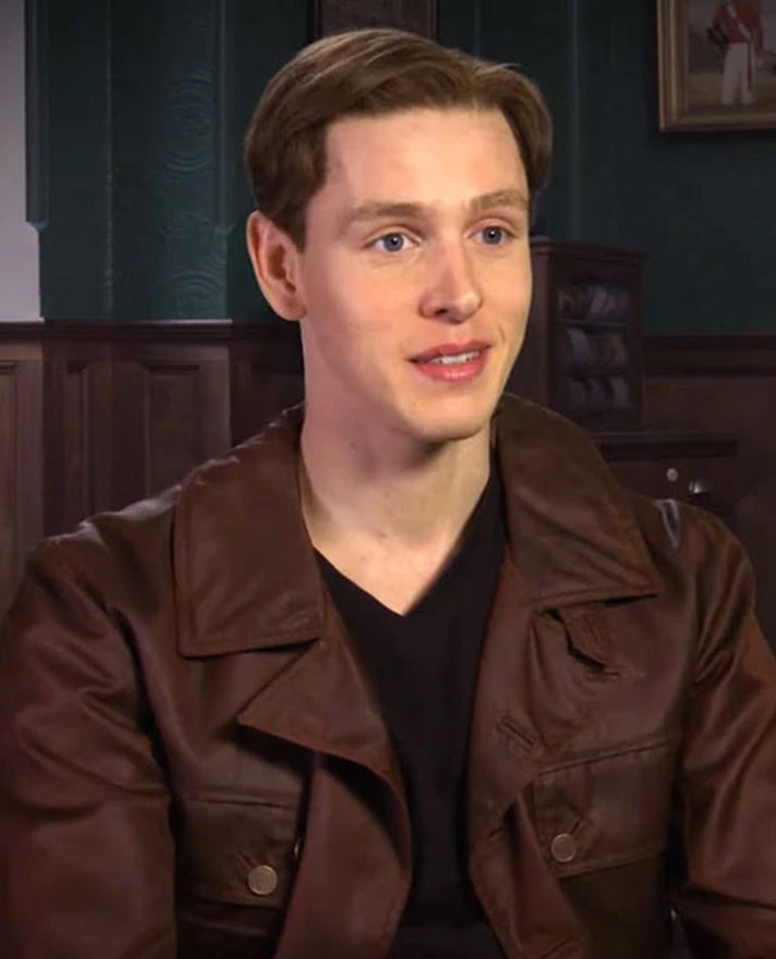 The Kingsman Harris Dickinson Brown Leather Jacket