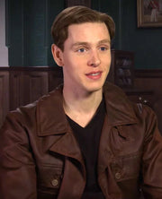 The Kingsman Harris Dickinson Brown Leather Jacket