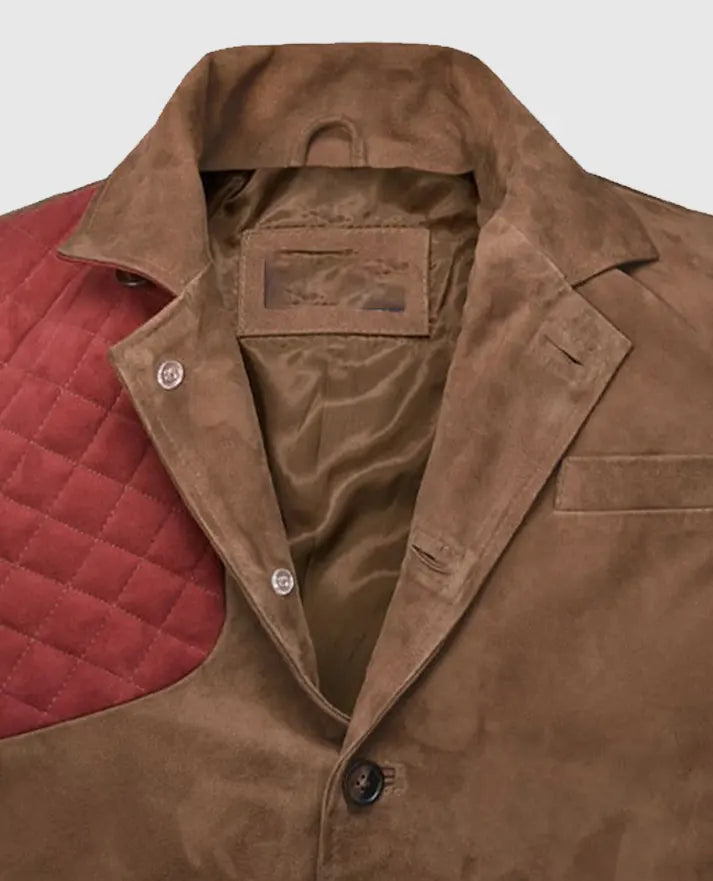 Men's Safari Hickory Suede Leather Blazer