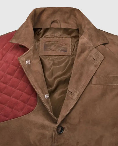 Men's Safari Hickory Suede Leather Blazer