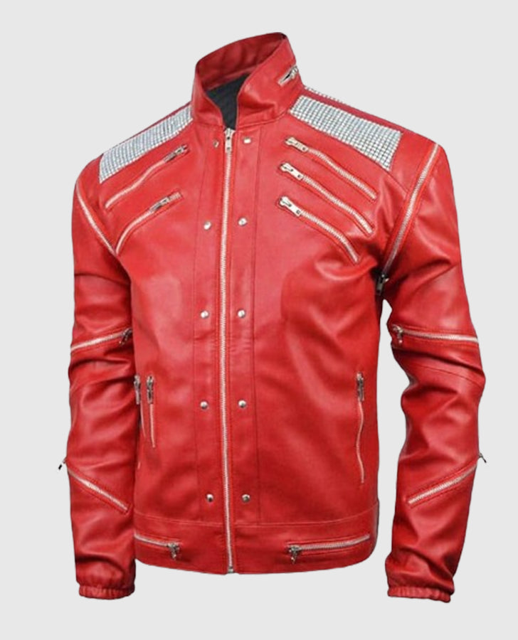 Michael Jackson Beat It Red Leather Jacket