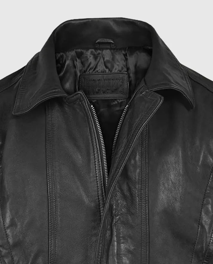 Men's Bomber Vintage Black Leather Jacket