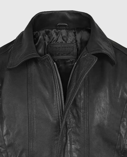 Men's Bomber Vintage Black Leather Jacket