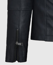 Men's Maven Moto Round Neck Leather Jacket