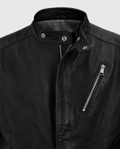 Men's Motorad Biker Black Leather Jacket