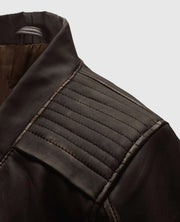 Women's Rubbed Brown Leather Jacket