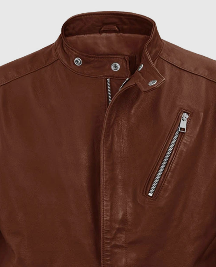 Men's Motorad Tan Biker Leather Jacket