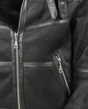 Men's Aviator B16 Sheepskin Black Shearling Jacket