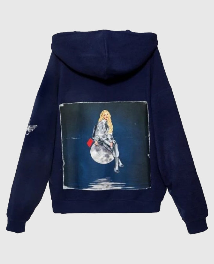 Houston, He's a Problem Racer Navy Blue Hoodie