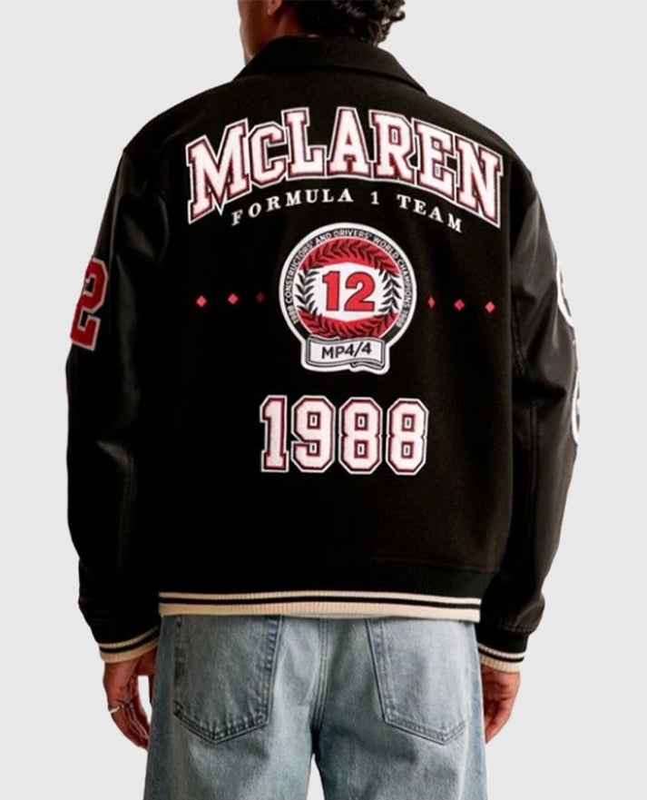 McLaren Black Varsity Bomber Jacket