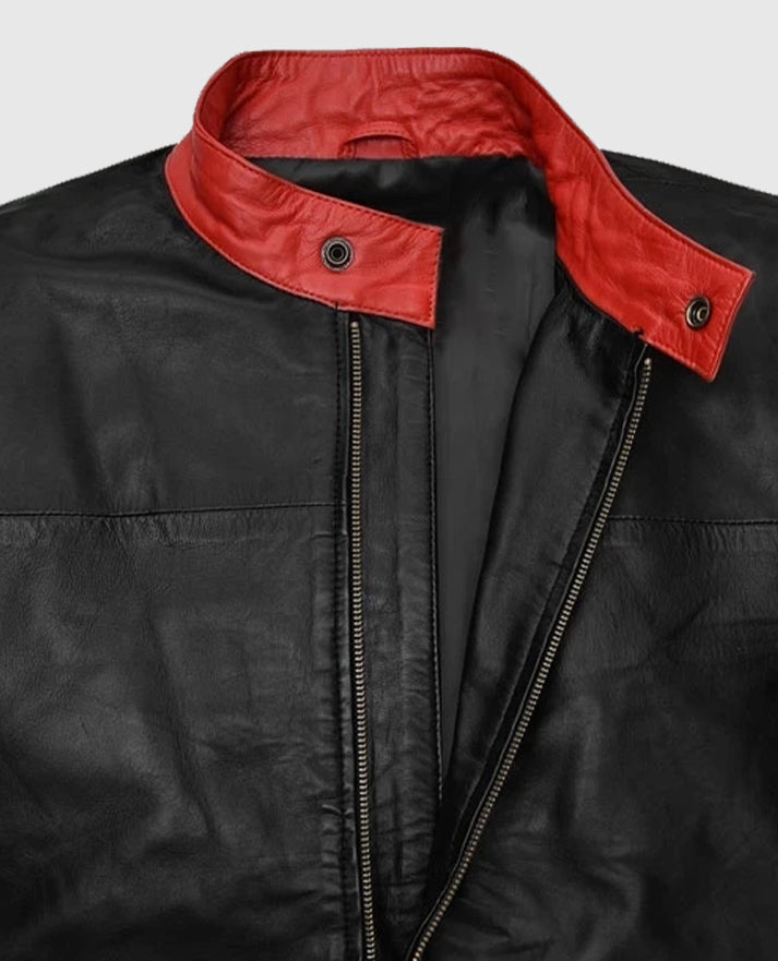Batman Dark Knight Christian Bale Leather Biker Jacket