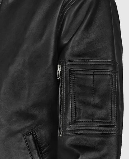 MA-1 Bomber Leather Jacket for Men