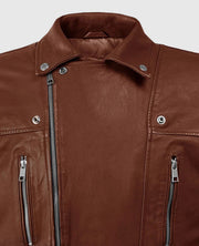 Men's Dauntless Tan Biker Leather Jacket