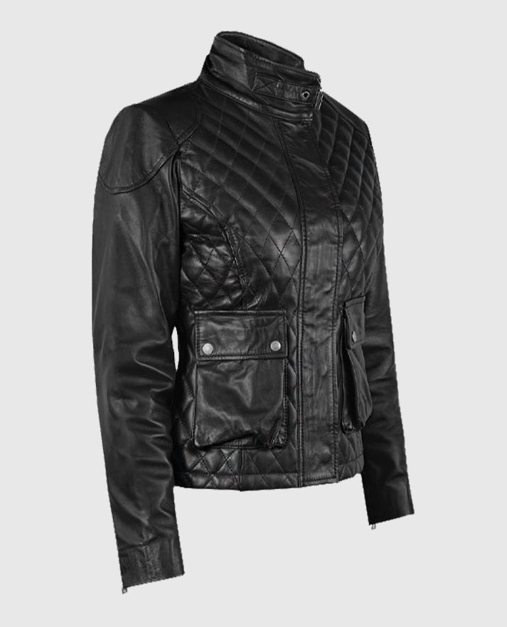 Emily Blunt Black Quilted Jacket