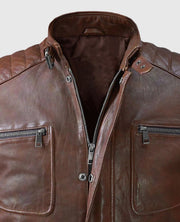 Men's Moto Firefly Leather Spanish Brown Jacket