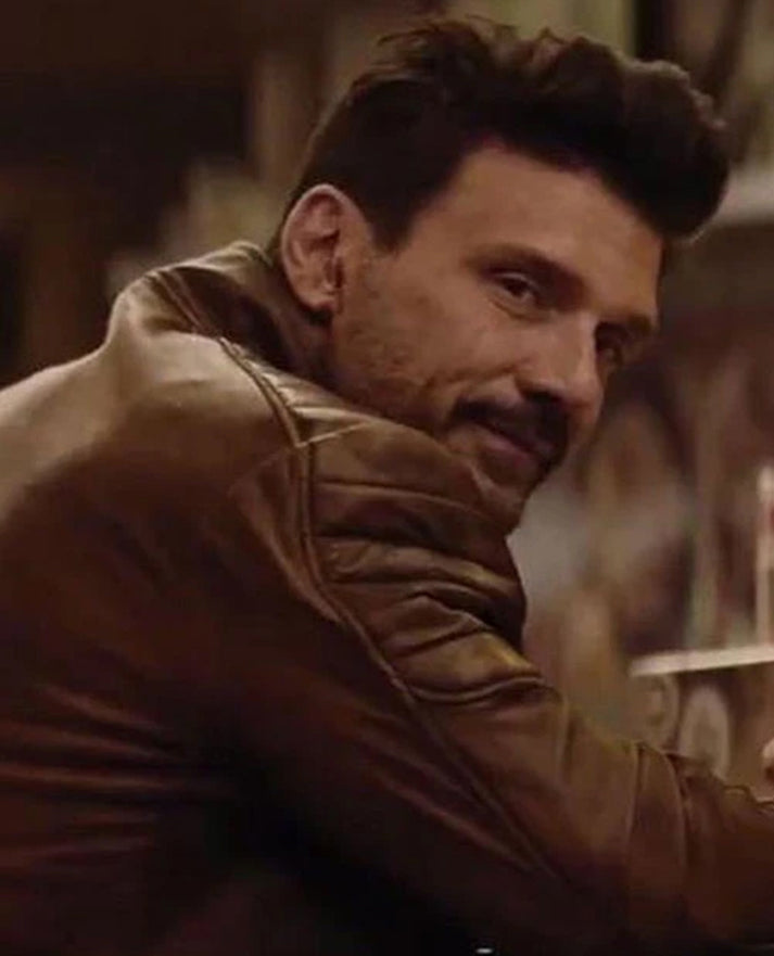 Boss Level Frank Grillo Brown Leather Jacket
