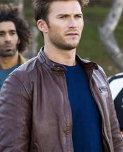 Scott Eastwood Overdrive Spanish Brown Leather Jacket